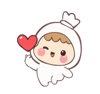 ⭐ Cartoon, Niedlich, Liebe, Herz, Stinkefinger, Unfreundlich whatsapp sticker