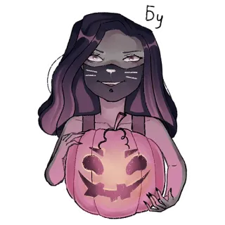 👻 Бу Halloween, labu, Jack-o'-lantern, kostum, karakter whatsapp sticker