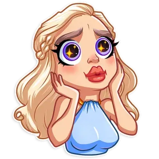 🤗 Daenerys Targaryen Game of Thrones Daenerys, Game of Thrones, dessin animé, personnage, autocollant, fanart telegram sticker
