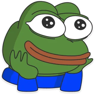 😌 Pepe the Frog pepe, frog, internet meme, cartoon, cute telegram sticker