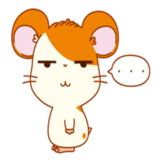 😐 chuột hamster, hoạt hình, động vật, dễ thương, suy nghĩ, biểu cảm, hình minh họa telegram sticker