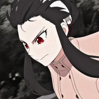 😡 animé, femme, personnage, yeux rouges, fille, dessin animé, manga telegram sticker