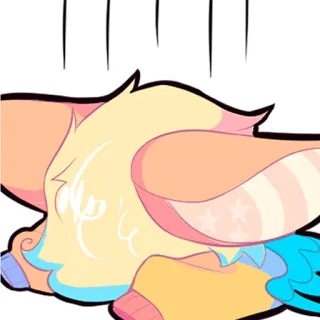😣 dibujo animado, animal, agotamiento, triste telegram sticker