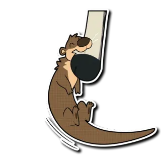 😄 otter, animal, sea, cute, cartoon telegram sticker