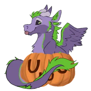 🎃 U.U 龙, 南瓜, 可爱, 卡通 whatsapp sticker