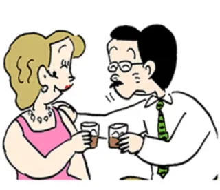 😘 Toast, Prost, Feier, Getränke, Paar, Cartoon, Illustration telegram sticker