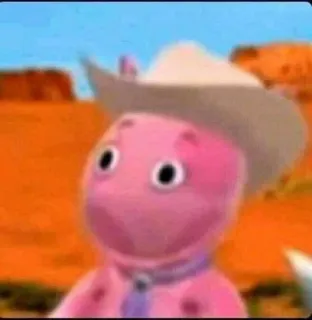 😳 Uniqua The Backyardigans Dibujo animado, Vaquero, Sombrero, Rosa, Animal telegram sticker