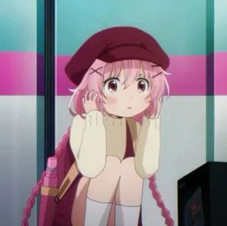🌸 ragazza anime, capelli rosa, carina, cartone animato, kawaii, personaggio anime telegram sticker
