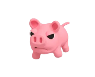 😡 cochon, animal, dessin animé, rose telegram sticker