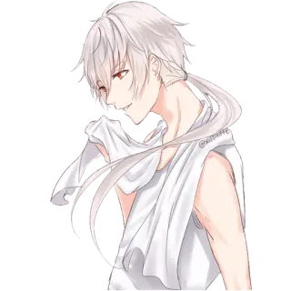 😊 Anime, Manga, Weißes Haar, Charakter telegram sticker