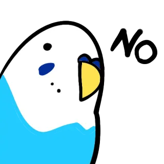 ✋ No burung, tidak, parkit, imut, stiker telegram sticker