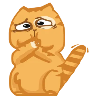 🤢 cat, cute, sad, animal, orange, kitty telegram sticker