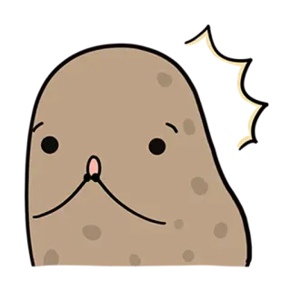 😱 kartoffel, cartoon, sticker, süß telegram sticker