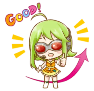 👍 GOOD! Anime, Chica, Pulgares arriba, Lindo, Chibi, Positivo whatsapp sticker