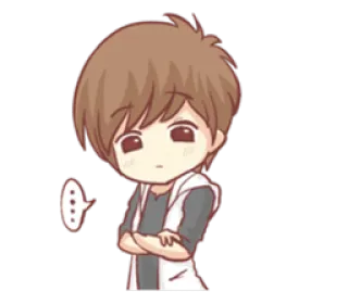 😕 Desenho animado, Anime, Menino, Fofo, Pensando telegram sticker