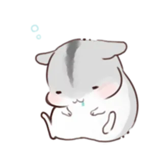 💤 hamster, mignon, animal, endormi, dessin animé, kawaii, animal de compagnie whatsapp sticker