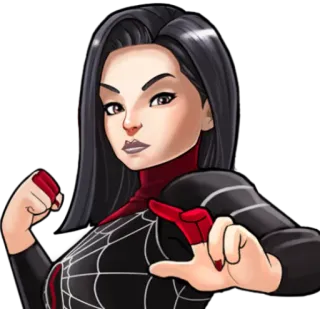 😠 Silk marvel, silk, spider-man, superhero, comic book telegram sticker