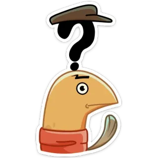 ❓ hoạt hình, nhân vật, câu hỏi, mũ, bí ẩn, suy nghĩ telegram sticker