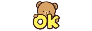 🆗 ok orso, ok, carino, adesivo, cartone animato, positivo telegram sticker