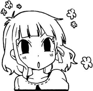 😯 anime, manga, girl, cartoon, cute, kawaii, flowers telegram sticker