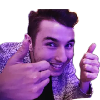 👍 pouce levé, positif, homme, geste, joyeux telegram sticker