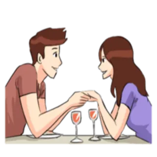 ❤ Paar, Romantik, Date, Liebe, Beziehung, Abendessen, Wein whatsapp sticker