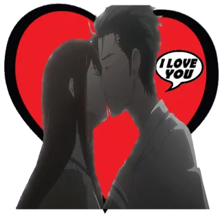 ❤️ I LOVE YOU amor, casal, beijo, romance, afeição, coração, anime telegram sticker