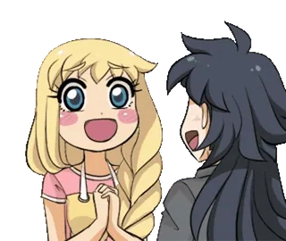 🎈 Desenho animado, Anime, Loira, Menina, Mulher, Fofa, Alegre whatsapp sticker