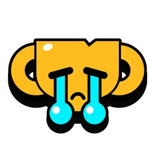 🏆 奖杯, 哭, 悲伤, 眼泪, 表情符号, 黄色 telegram sticker