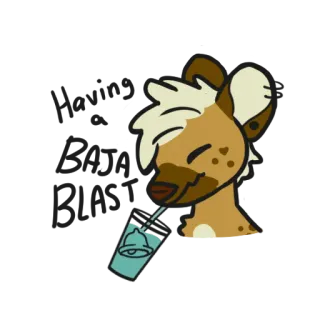 🥤 zwierzę, kreskówka, taco bell, napój, kubek, hiena telegram sticker