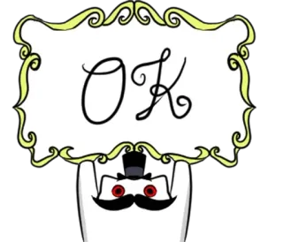 🌟 OK ok, approvazione, accordo, cartone animato, positivo, messaggio, eccentrico telegram sticker