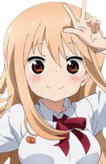 🥰 Anime Mädchen, Cartoon, Friedenszeichen, süß, Figur, kawaii telegram sticker