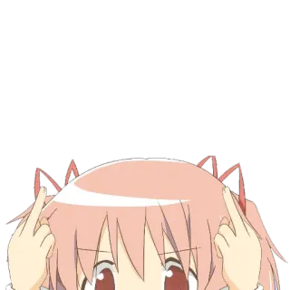 👆 Anime, Chica, Dedo corazón, Ofensivo, Sticker telegram sticker