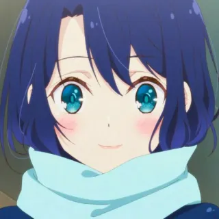 🧊 anime, ragazza, carina, sciarpa, ritratto whatsapp sticker