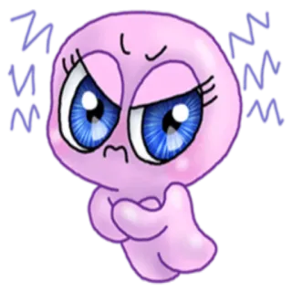 😤 en colère, dessin animé, mignon, personnage, illustration, humeur telegram sticker