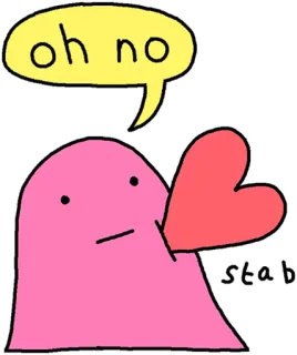 💔 oh no Dibujo animado, Mancha, Puñalada, Corazón, Oh no, Rosa telegram sticker