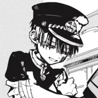 🍚 Hanako-kun Toilet-bound Hanako-kun anime, manga, hanako kun, character, black and white, illustration telegram sticker