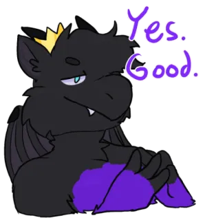 🍮 Yes. Good. Dibujo animado, Animal, Lindo, Sí, Bien, Corona, Antro, Furry telegram sticker