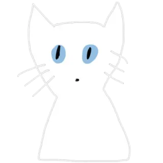 🐱 고양이, 스티커, 동물, 하얀색, 파란 눈 telegram sticker