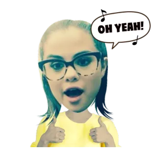 👍 OH YEAH! celebridade, polegar para cima, oh yeah, expressão, adesivo, retrato whatsapp sticker