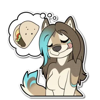 🌮 Furry, Antropomórfico, Animal, Desenho animado, Taco, Comida telegram sticker