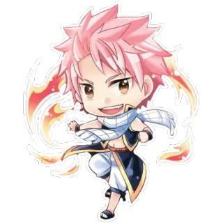 😄 Natsu Dragneel Fairy Tail anime, Fairy Tail, Natsu Dragneel, fogo, fofo, chibi, mangá telegram sticker