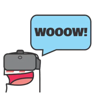 🆒 WOOOW! 와, 신남, 말풍선, 만화 telegram sticker
