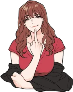 😎 mulher, dedo do meio, ofensivo, rude, gesto telegram sticker