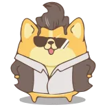 😎 dog, cool, sunglasses, cartoon telegram sticker