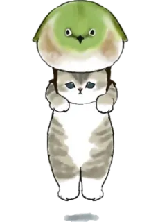 🐦 kucing, anak kucing, burung, binatang, lucu, hewan peliharaan, kartun, stiker telegram sticker
