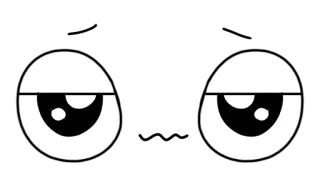 😶 olhos, desenho animado, preto e branco, encarar, olhar fixo, animado whatsapp sticker