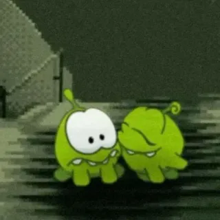 💝 Om Nom Cut the Rope Om Nom, Cut the Rope, vert, mignon, monstre, dessin animé telegram sticker