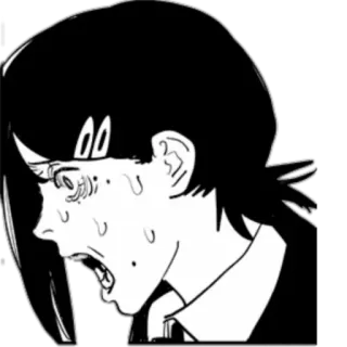 😱 Kobeni Higashiyama Chainsaw Man 애니메이션, 만화, 체인소 맨, 코베니, 호러, 스트레스, 무서움 whatsapp sticker