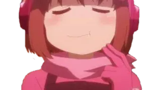 🤤 Anime, Dziewczyna, Różowy, Słuchawki, Słodkie, Kreskówka telegram sticker